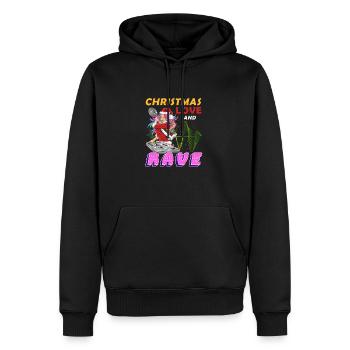 Mrs. Claus Auf Der Tanzfläche! Weihnachten Techno - Männer Premium Bio Hoodie - Schwarz - Vorne - Nico (187cm)