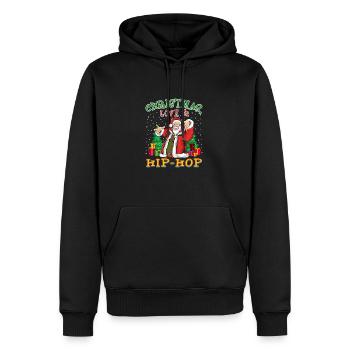 Noël, l’amour et le hip-hop, le look le plus frais du Père Noël - Sweat à capuche Premium bio Homme - noir - Devant - Nico (187cm)