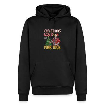 Rockige Weihnachten: Konzert Santa Claus Punk Rock - Männer Premium Bio Hoodie - Schwarz - Vorne - Nico (187cm)