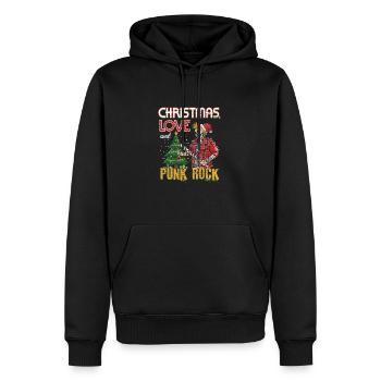 Rockige Weihnachten: Konzert Santa Claus Punk Rock - Männer Premium Bio Hoodie - Schwarz - Vorne - Nico (187cm)