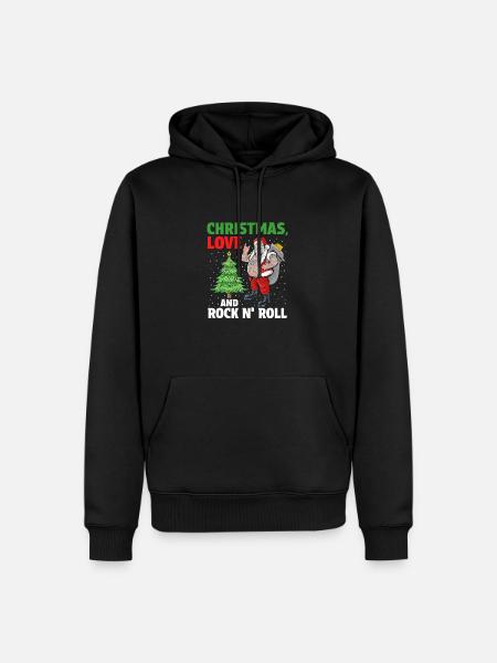 Heavy Hard Metal Weihnachten, Liebe Rock 'n' Roll - Männer Premium Bio Hoodie - Schwarz