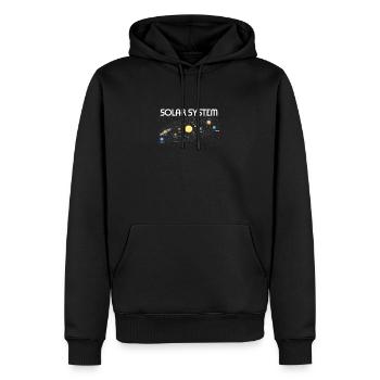 Planètes Science Physique Univers Soleil - Sweat à capuche Premium bio Homme - noir - Devant - Nico (187cm)