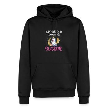 Licorne colorée, animaux drôles et fans de fantasy - Sweat à capuche Premium bio Homme - noir - Devant - Nico (187cm)