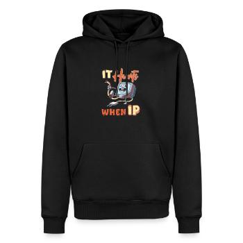 IT Geek, PC Accessories Storage Devices Evolution - Men’s Premium Organic Hoodie - black - Front - Nico (187cm)