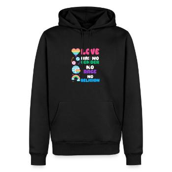 Gender Lesben, Schwule, Trans, Queer Regenbogen - Männer Premium Bio Hoodie - Schwarz - Vorne - Nico (187cm)