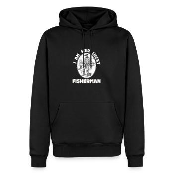 Pêche, pêche, pêche et pêche au brochet - Sweat à capuche Premium bio Homme - noir - Devant - Nico (187cm)