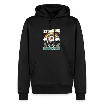 Drôle de dire « Ça brûle quand je fais » ! - Sweat à capuche Premium bio Homme - noir - Devant - Nico (187cm)
