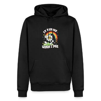 Drôle de dire « Ça brûle quand je fais » ! - Sweat à capuche Premium bio Homme - noir - Devant - Nico (187cm)