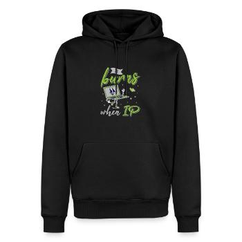 Funny saying "It Burns when I Pee"! - Men’s Premium Organic Hoodie - black - Front - Nico (187cm)