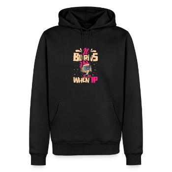 Drôle de dire « Ça brûle quand je fais » ! - Sweat à capuche Premium bio Homme - noir - Devant - Nico (187cm)