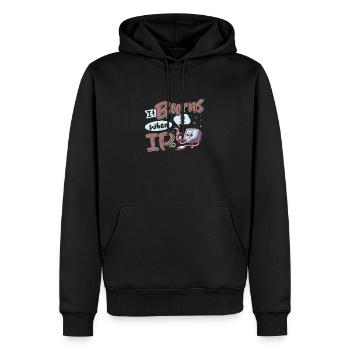 Drôle de dire « Ça brûle quand je fais » ! - Sweat à capuche Premium bio Homme - noir - Devant - Nico (187cm)