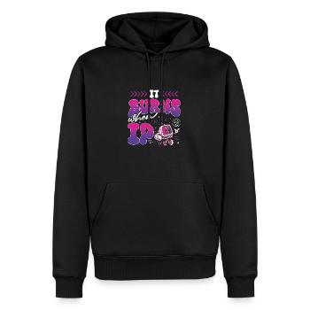 Drôle de dire « Ça brûle quand je fais » ! - Sweat à capuche Premium bio Homme - noir - Devant - Nico (187cm)