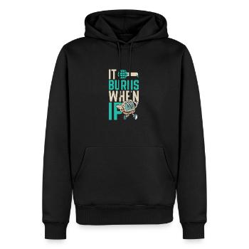 Lustiger Spruch "It Burns when i Pee"! - Sweat à capuche Premium bio Homme - noir - Devant - Nico (187cm)