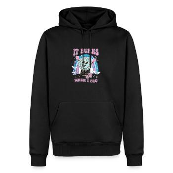 Drôle de dire « Ça brûle quand je fais » ! - Sweat à capuche Premium bio Homme - noir - Devant - Nico (187cm)