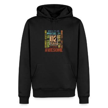 2 ans ! Cadeau d’anniversaire pour les 2 ans - Sweat à capuche Premium bio Homme - noir - Devant - Nico (187cm)