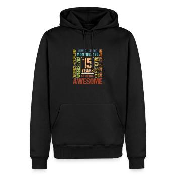 15 ans ! Cadeau d’anniversaire 15e anniversaire - Sweat à capuche Premium bio Homme - noir - Devant - Nico (187cm)