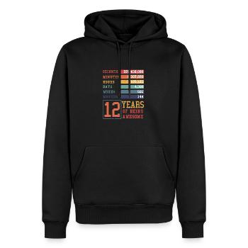 12 ans ! Cadeau d’anniversaire 12e anniversaire - Sweat à capuche Premium bio Homme - noir - Devant - Nico (187cm)
