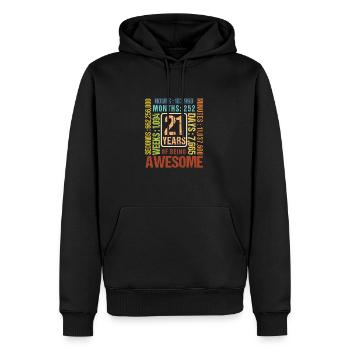 21 Jahre alt! Geburtstagsgeschenk 21. Geburtstag - Männer Premium Bio Hoodie - Schwarz - Vorne - Nico (187cm)