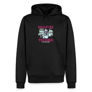 Techno House Party EDM Festival Goa Electro Rave - Männer Premium Bio Hoodie - Schwarz - Vorne - Nico (187cm)