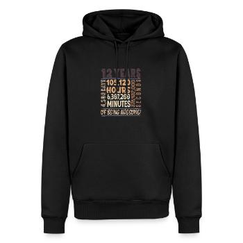 12 ans ! Cadeau d’anniversaire 12e anniversaire - Sweat à capuche Premium bio Homme - noir - Devant - Nico (187cm)