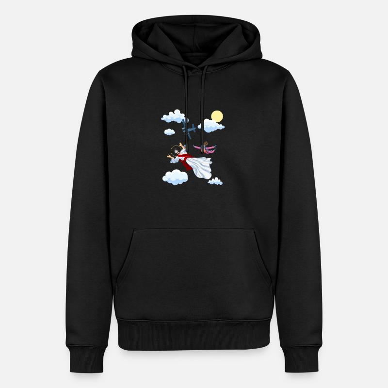 Skydive Jesus, Fallschirm, Skydiving, - Männer Premium Bio Hoodie - Schwarz