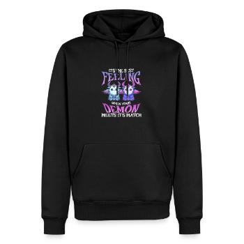 Wenn Ihr Dämon Sein Match Trifft! Lustiger Dämon - Männer Premium Bio Hoodie - Schwarz - Vorne - Nico (187cm)