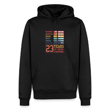 23 Jahre alt! Geburtstagsgeschenk 23. Geburtstag - Männer Premium Bio Hoodie - Schwarz - Vorne - Nico (187cm)