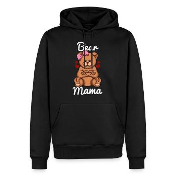 Bär Mama Finger Herz Bär Schleife - Männer Premium Bio Hoodie - Schwarz - Vorne - Nico (187cm)