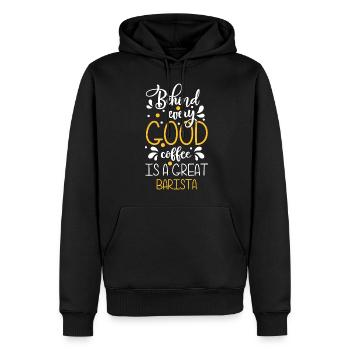 Lait Espresso Latte Macchiato - Sweat à capuche Premium bio Homme - noir - Devant - Nico (187cm)