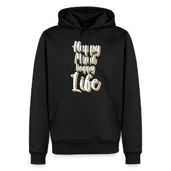 Cloverleaf Vacances positives - Sweat à capuche Premium bio Homme - noir - Devant - Nico (187cm)