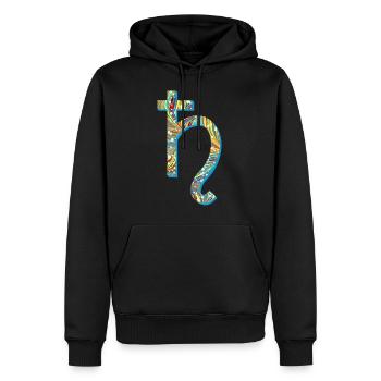 saturne e 201 - Sweat à capuche Premium bio Homme - noir - Devant - Nico (187cm)