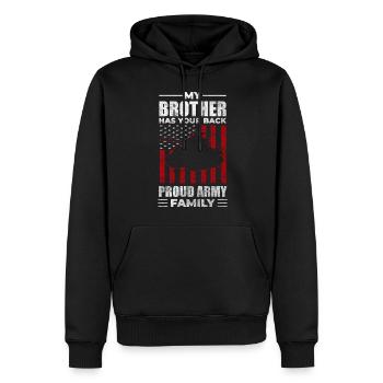 Leopard Soldat Feuerkraft - Männer Premium Bio Hoodie - Schwarz - Vorne - Nico (187cm)