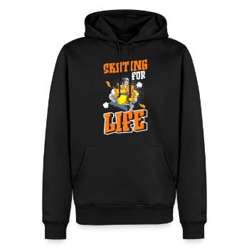 Comic Cartoon Nerd - Männer Premium Bio Hoodie - Schwarz - Vorne - Nico (187cm)