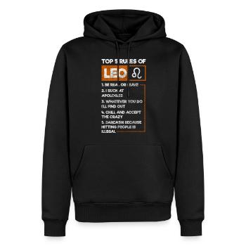 Horoscope Mois de naissance Planète - Sweat à capuche Premium bio Homme - noir - Devant - Nico (187cm)
