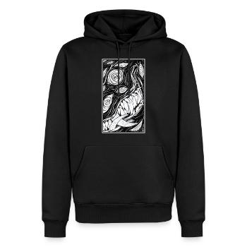 Renard démon - Sweat à capuche Premium bio Homme - noir - Devant - Nico (187cm)