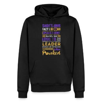 Constellation d’astrologie de novembre du Sagittaire - Sweat à capuche Premium bio Homme - noir - Devant - Nico (187cm)
