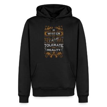 Livres d’écrivain Auteur de livre - Sweat à capuche Premium bio Homme - noir - Devant - Nico (187cm)