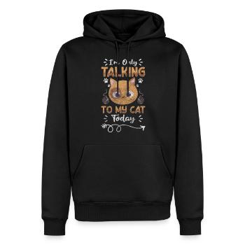 Katze Stubentiger Jäger Kuscheln - Männer Premium Bio Hoodie - Schwarz - Vorne - Nico (187cm)
