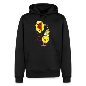 Mme Mayonnaise amoureuse de M. Ketchup - Sweat à capuche Premium bio Homme - noir - Devant - Nico (187cm)