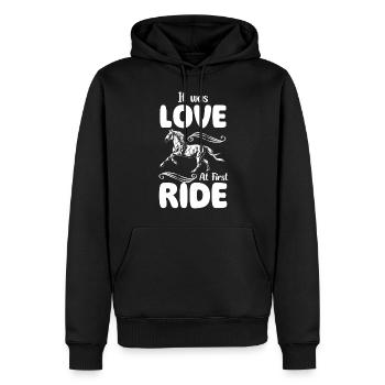 Reiten Ausritt Freundschaft Hengst - Männer Premium Bio Hoodie - Schwarz - Vorne - Nico (187cm)