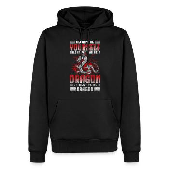 Drache Mythologie Bücher Asien - Männer Premium Bio Hoodie - Schwarz - Vorne - Nico (187cm)