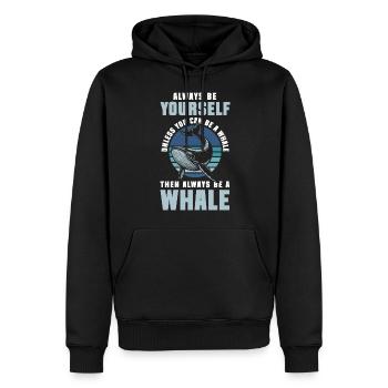 Mer Nature Vie marine - Sweat à capuche Premium bio Homme - noir - Devant - Nico (187cm)
