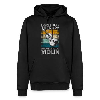 Violoniste Instrument à cordes Cours de musique - Sweat à capuche Premium bio Homme - noir - Devant - Nico (187cm)