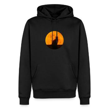 Katze - Männer Premium Bio Hoodie - Schwarz - Vorne - Nico (187cm)