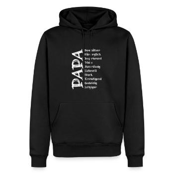 Papa Tribut - Männer Premium Bio Hoodie - Schwarz - Vorne - Nico (187cm)