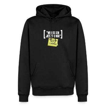 Grammatik Humor Wir Essen Jetzt Oma - Männer Premium Bio Hoodie - Schwarz - Vorne - Nico (187cm)