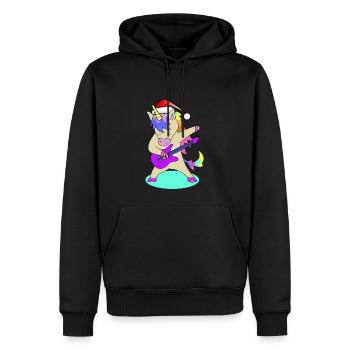 St. Nicholas Guitar Unicorn | Christmas, Gift - Men’s Premium Organic Hoodie - black - Front - Nico (187cm)