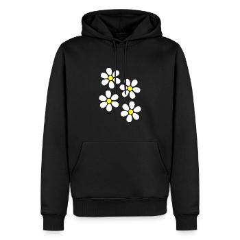 Fleur Fleur Blanche Fleur Blanche Fleurs Cadeau Noël - Sweat à capuche Premium bio Homme - noir - Devant - Nico (187cm)