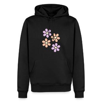 Fleur fleur pastel fleurs fleurs pastel lilas - Sweat à capuche Premium bio Homme - noir - Devant - Nico (187cm)
