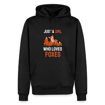 Forêt animal nature fille cadeau renard - Sweat à capuche Premium bio Homme - noir - Devant - Nico (187cm)